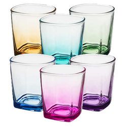 6St TRINKGLAS, FARBIGES GLAS, 250 ml
