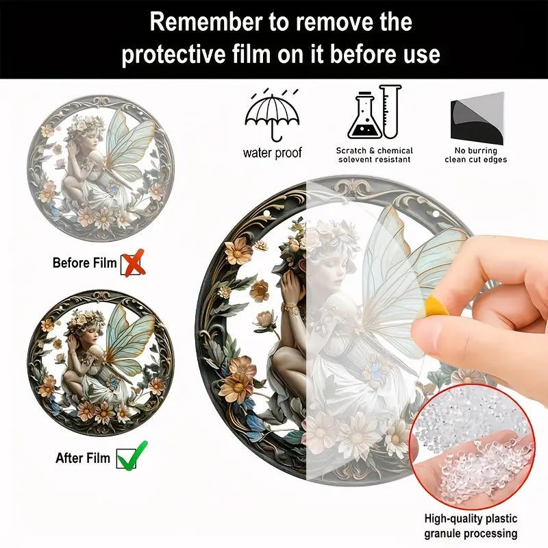 Verzaubernder Elfen-Fee Sonnenfänger - Acryl-Fensterkunst, 15 Cm