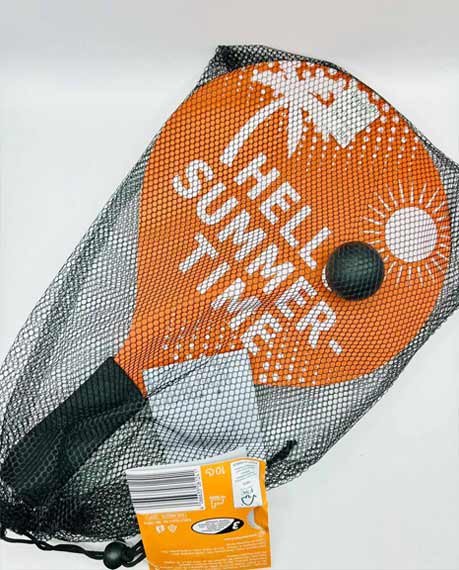 CRIVIT Wasserball-Set, aus Holz, mit Netzbeutel