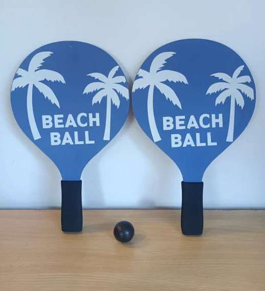 CRIVIT Wasserball-Set, aus Holz, mit Netzbeutel
