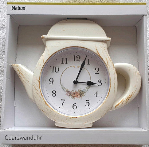 Mebus Teekanne Wanduhr 3,5x25,7x24,5 cm