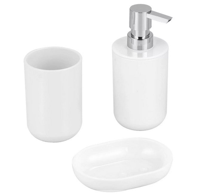 Badezimmer-Set weiß Kunststoff