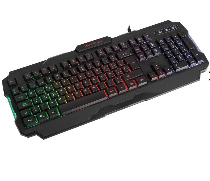 Gaming Tastatur Mars Gaming MRK0FR RGB Schwarz