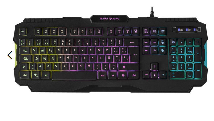 Gaming Tastatur Mars Gaming MRK0FR RGB Schwarz