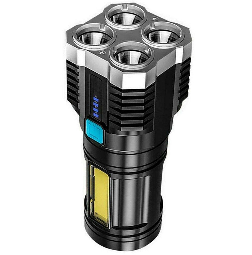 LED-Taschenlampe, 4 Modi mit COB-Seitenlicht, Eingebauter Akku