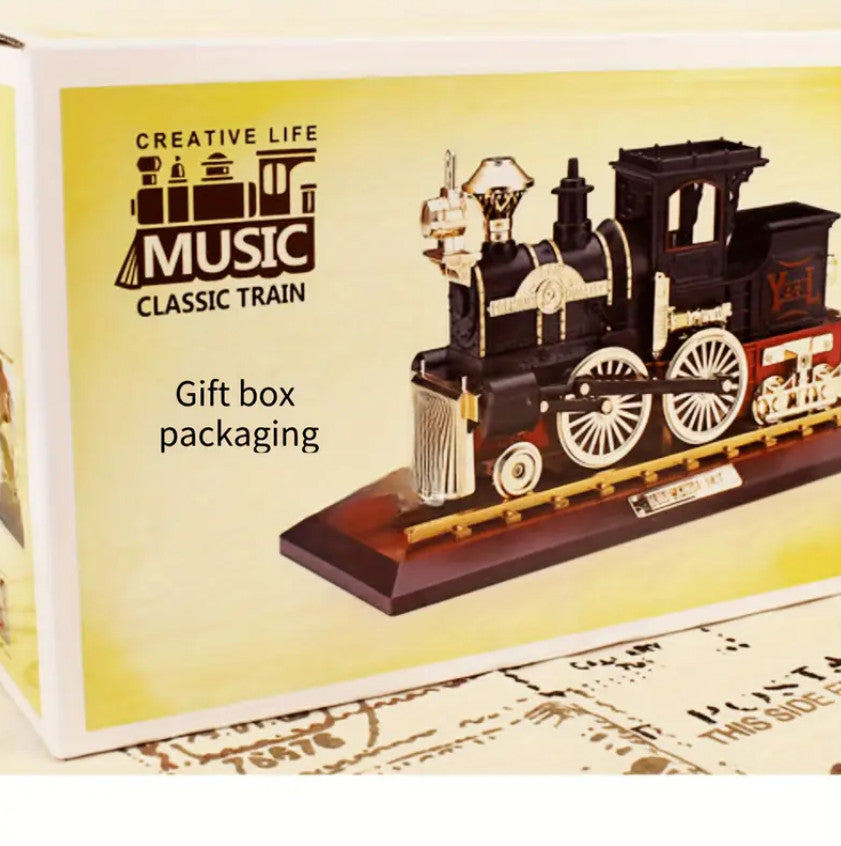 Vintage Nostalgie Zug Spieluhr, Kreativer Zugkopf Schmuck,