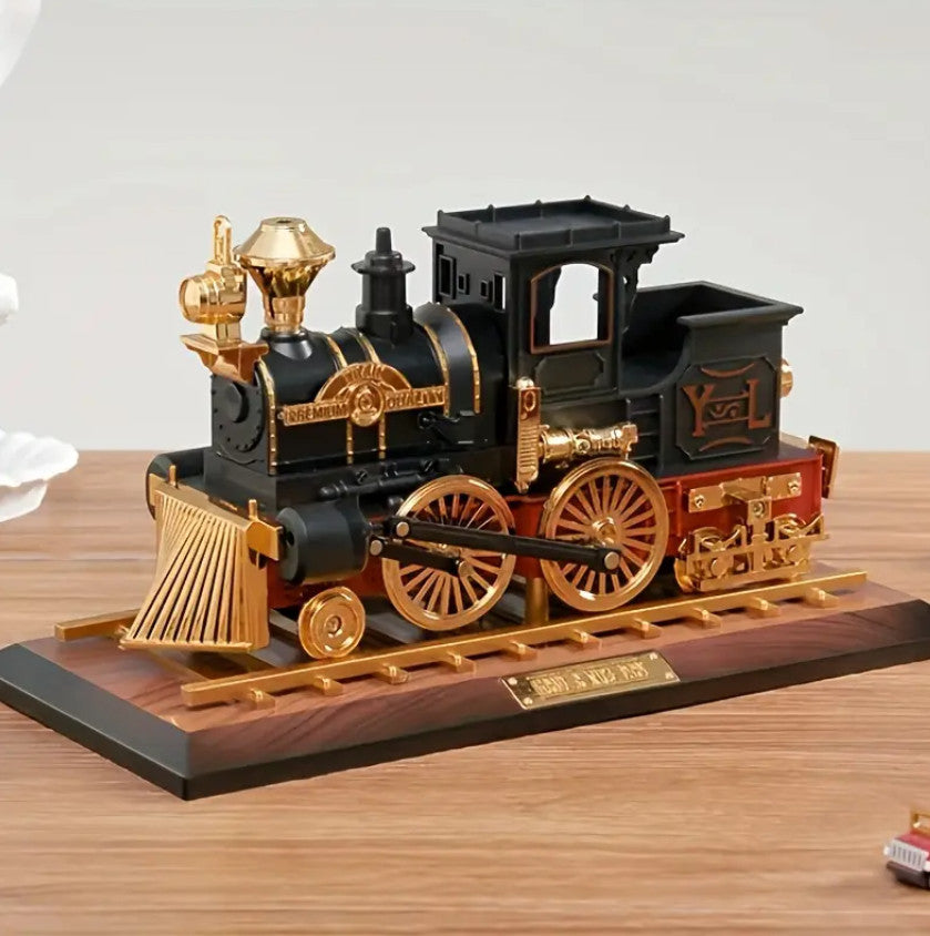 Klassische antike Spieluhr in Zugform, tolle Spieluhr-Dekoration.