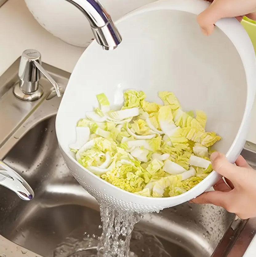 Reiswascher Sieb zum Waschen von Gemüse, Obst,Weiss