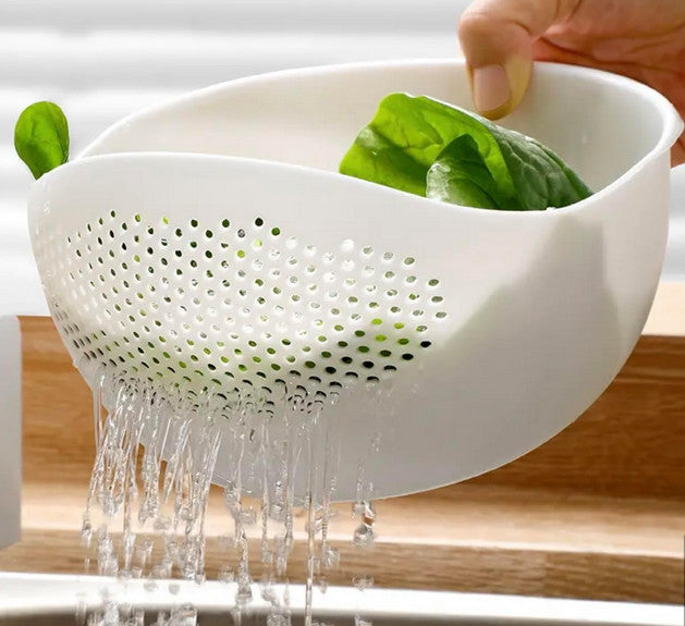 Reiswascher Sieb zum Waschen von Gemüse, Obst,Weiss