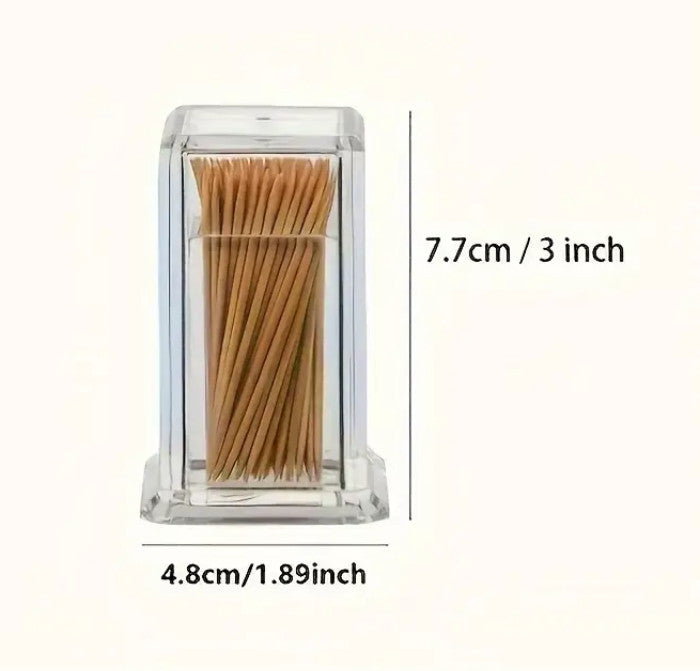 Stilvoller Acryl-Zahnstocherspender - Transparenter, Dicker Quadratischer Halter