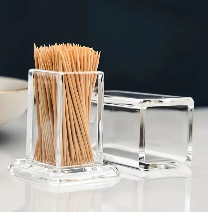 Stilvoller Acryl-Zahnstocherspender - Transparenter, Dicker Quadratischer Halter
