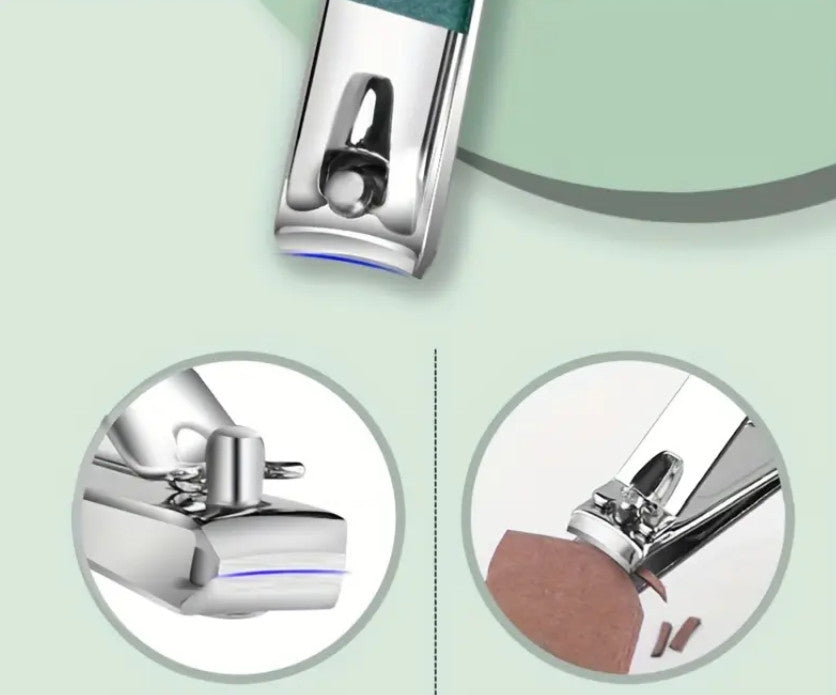 Nagelknipser Mit Nagelfeilen-Set, Scharfkantiger Fingernagel- Grün