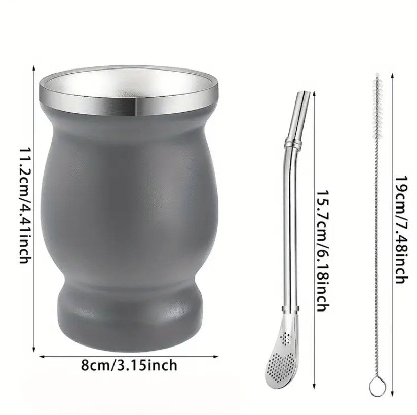 Set, Matebecher und Bombilla-Set, einschließlich 8oz Yerba Mate Becher, Bombilla Mate