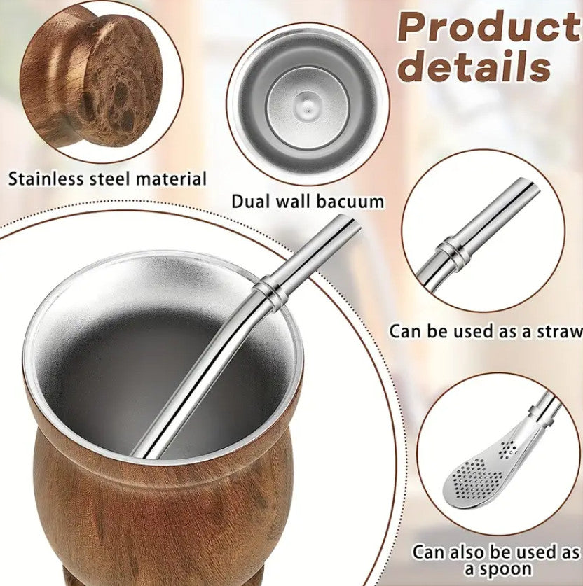 Set, Matebecher und Bombilla-Set, einschließlich 8oz Yerba Mate Becher, Bombilla Mate