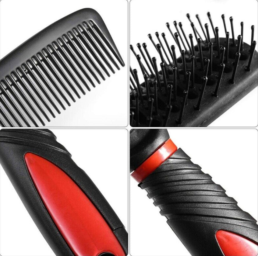 5-teiliges Haarstyling-Set mit Bürsten im Halter, Haarstyling-Bürsten mit Spiegel