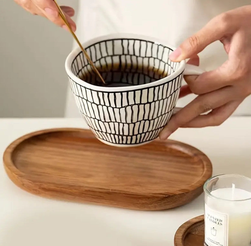 Holzoval-Tellerablage - Mehrzweck-Servierteller aus Massivholz