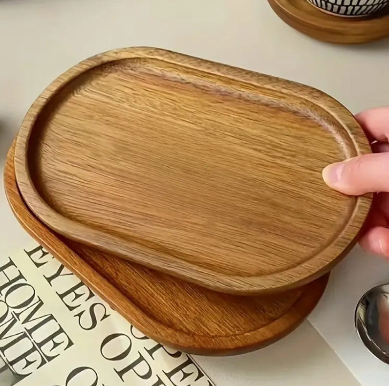 Holzoval-Tellerablage - Mehrzweck-Servierteller aus Massivholz