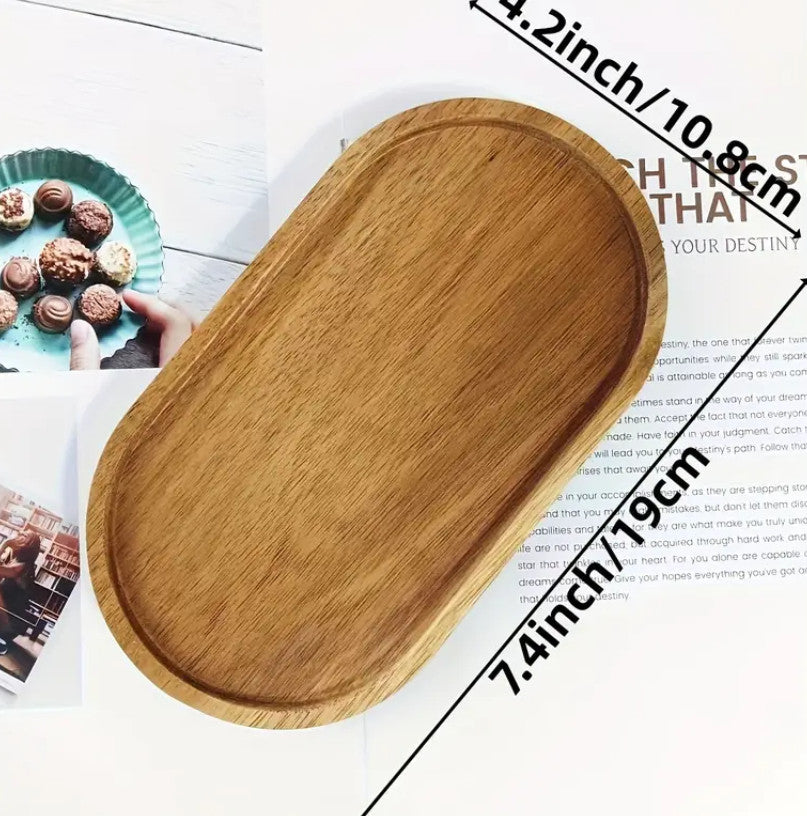 Holzoval-Tellerablage - Mehrzweck-Servierteller aus Massivholz