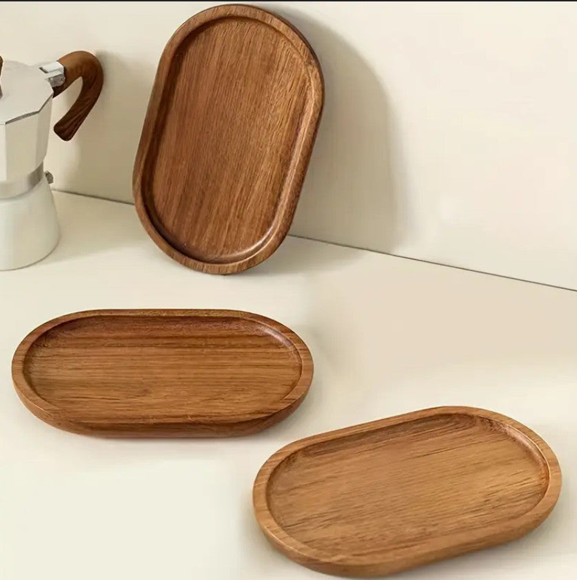 Holzoval-Tellerablage - Mehrzweck-Servierteller aus Massivholz