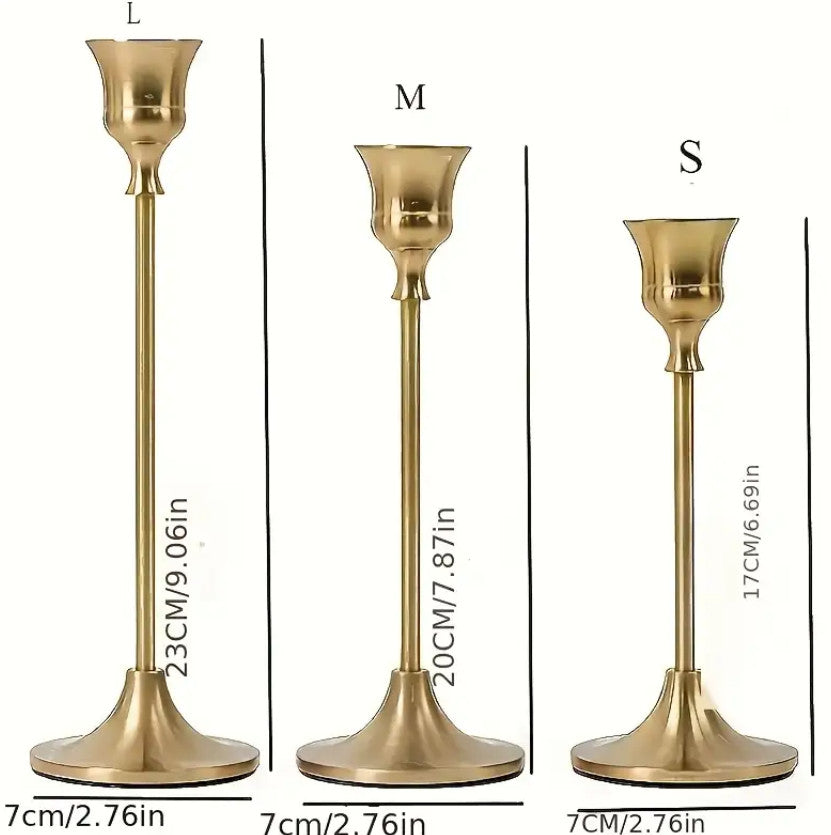 3er-Set Metall-Kerzenhalter Konischer Kerzenhalter