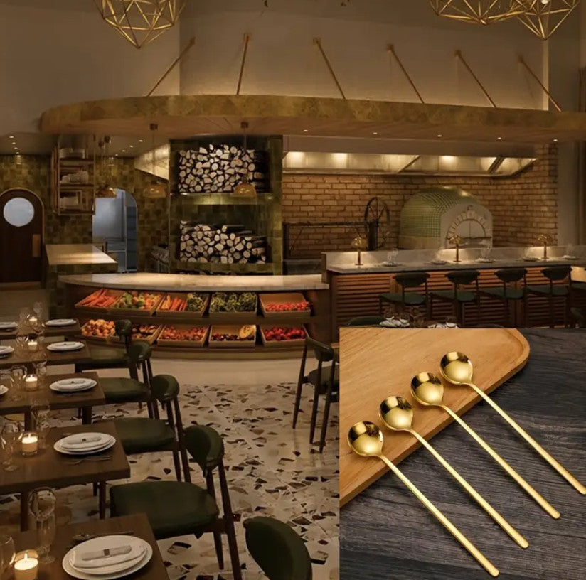 Goldene Kaffeemischlöffel Kleiner Runder Löffel Kaffeelöffel