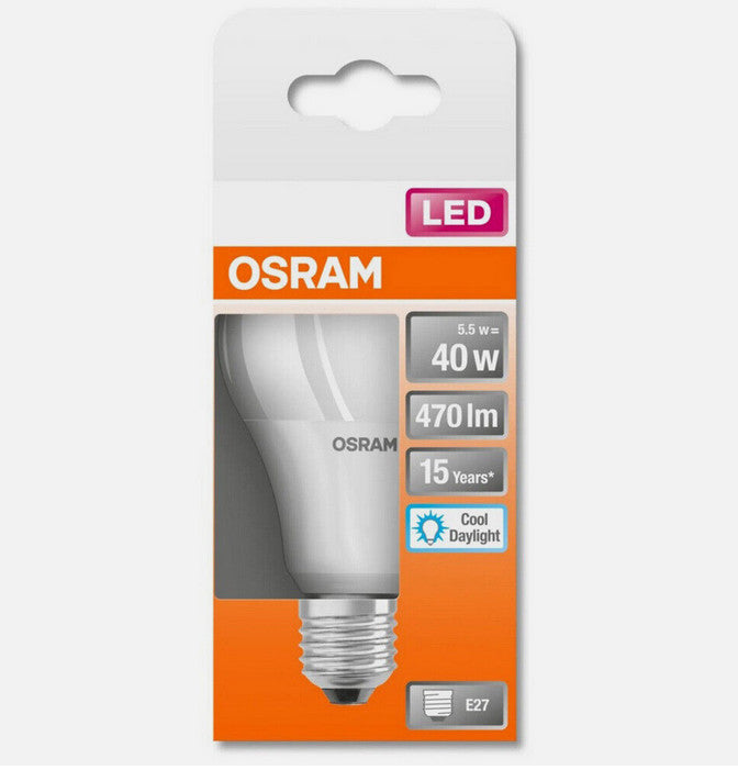 Osram LED A55 Birnen 5,5W = 40W E27 matt 470lm 6500K kaltweiß