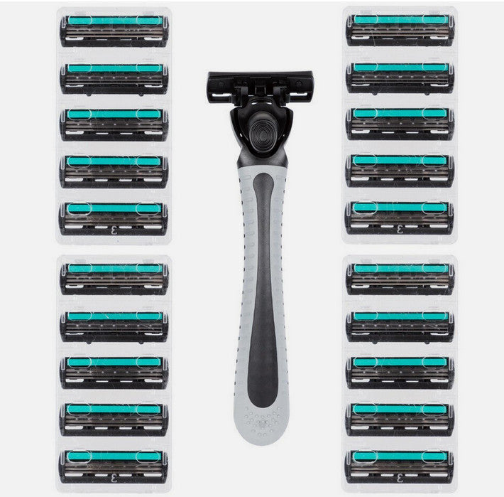 Rasierer mit 20 Ersatzklingen, 3-Klingen System Für Herren