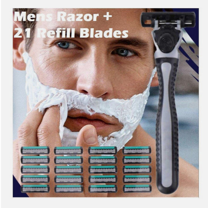 Rasierer mit 20 Ersatzklingen, 3-Klingen System Für Herren