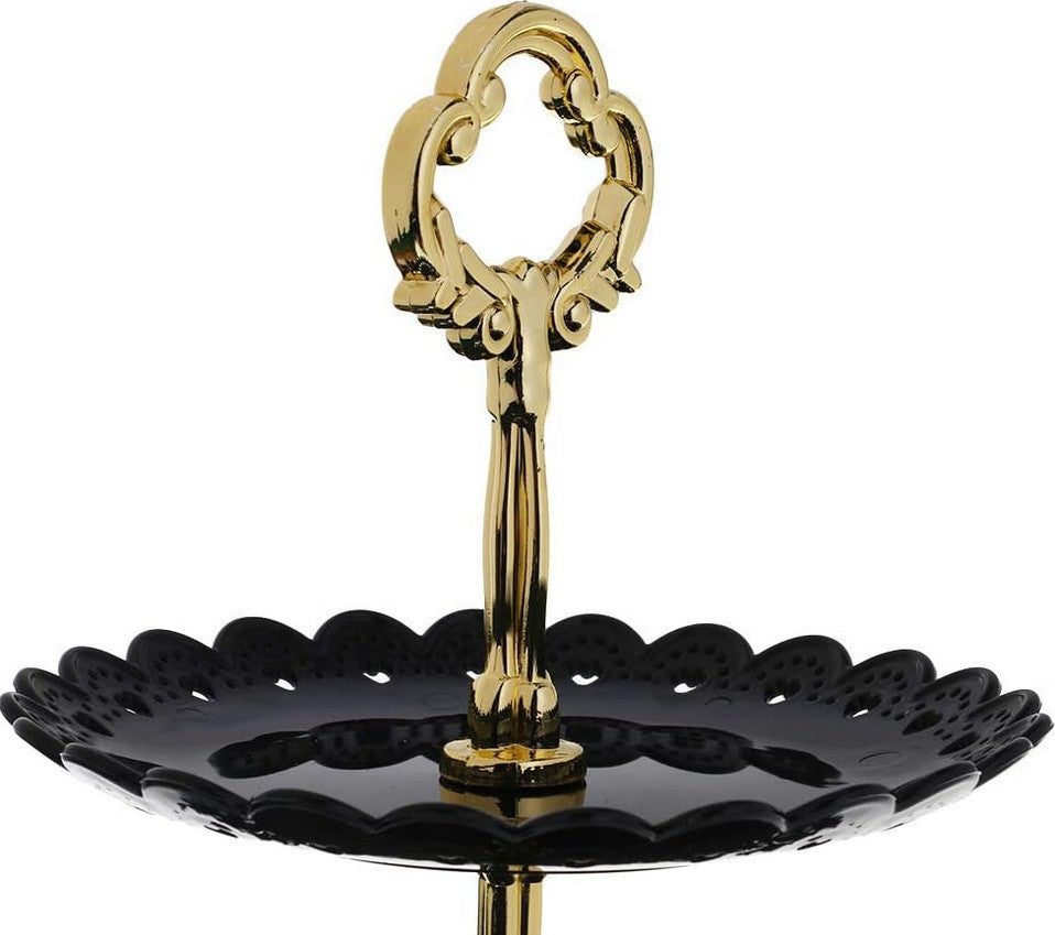 3-stufiger Kunststoff-Dessert-Präsentationsständer, Schwarz