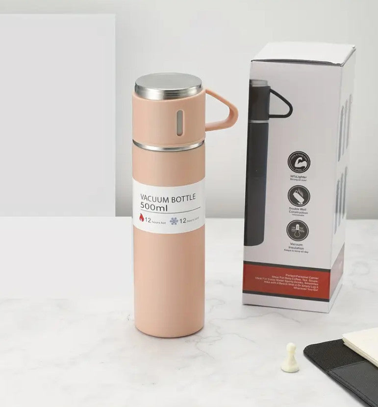 3-in-1 Edelstahl-Vakuumisolierbecher Mit 2 Zusätzlichen Schwarz 3 / 500ml