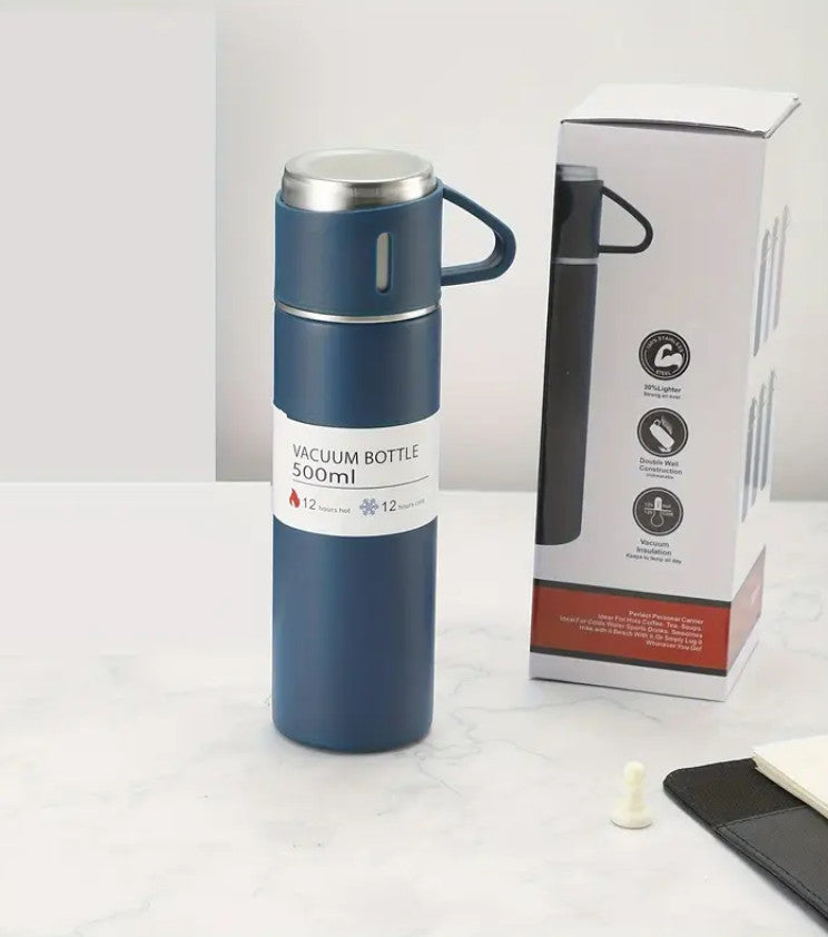 3-in-1 Edelstahl-Vakuumisolierbecher Mit 2 Zusätzlichen Schwarz 3 / 500ml