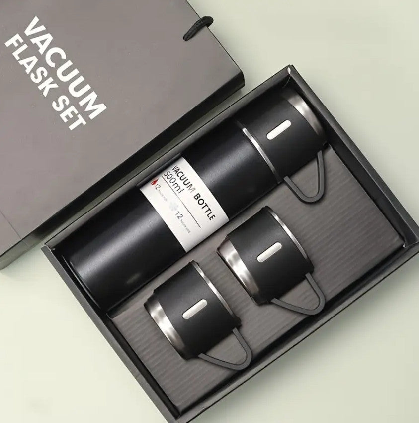 3-in-1 Edelstahl-Vakuumisolierbecher Mit 2 Zusätzlichen Schwarz 3 / 500ml