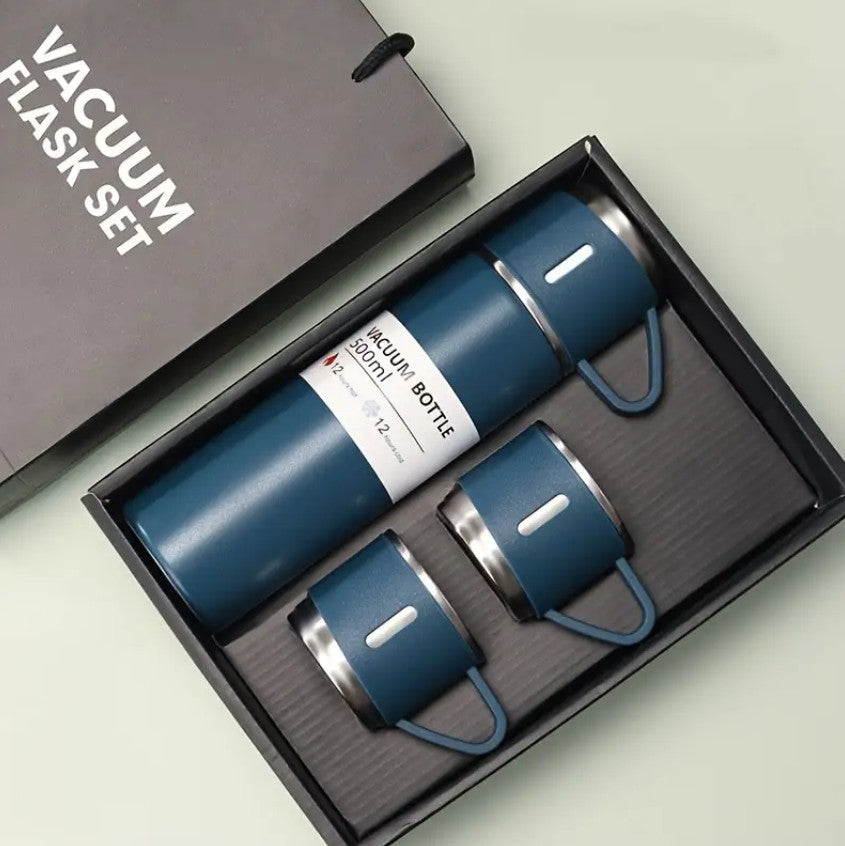 3-in-1 Edelstahl-Vakuumisolierbecher Mit 2 Zusätzlichen Schwarz 3 / 500ml