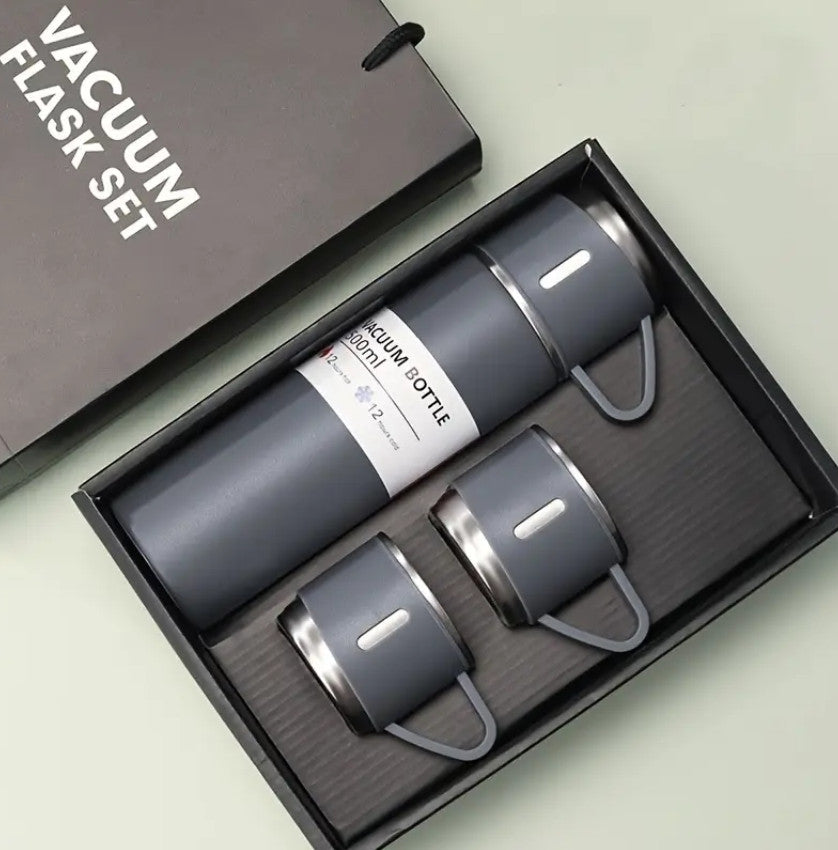3-in-1 Edelstahl-Vakuumisolierbecher Mit 2 Zusätzlichen Schwarz 3 / 500ml