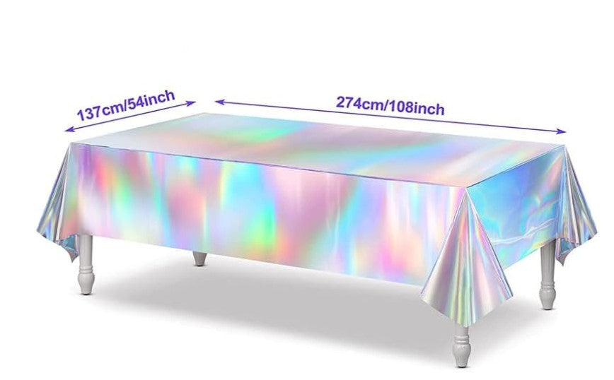 schillernde Laser-Party-Tischdecke, Einweg-Tischdecke