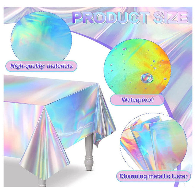 schillernde Laser-Party-Tischdecke, Einweg-Tischdecke