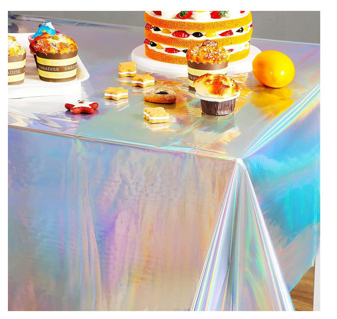 schillernde Laser-Party-Tischdecke, Einweg-Tischdecke