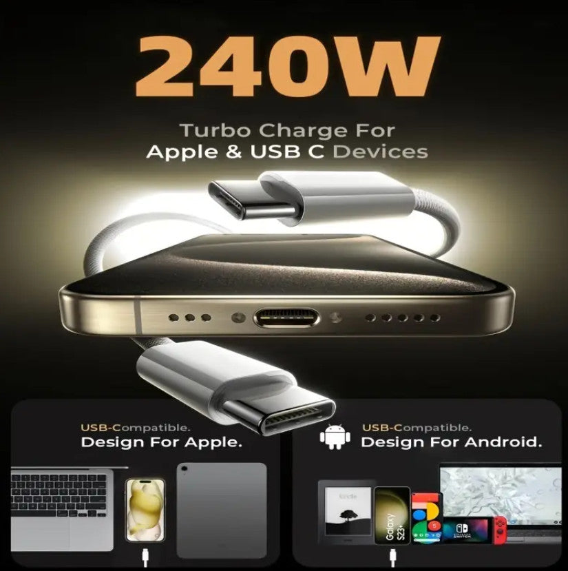 GOPALA 240W PD USB C zu USB C Kabel, 1 M Nylon