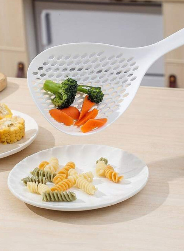 teiliges Sieb, Schaufelsieb, Geschlitzter Nudellöffel Weiss