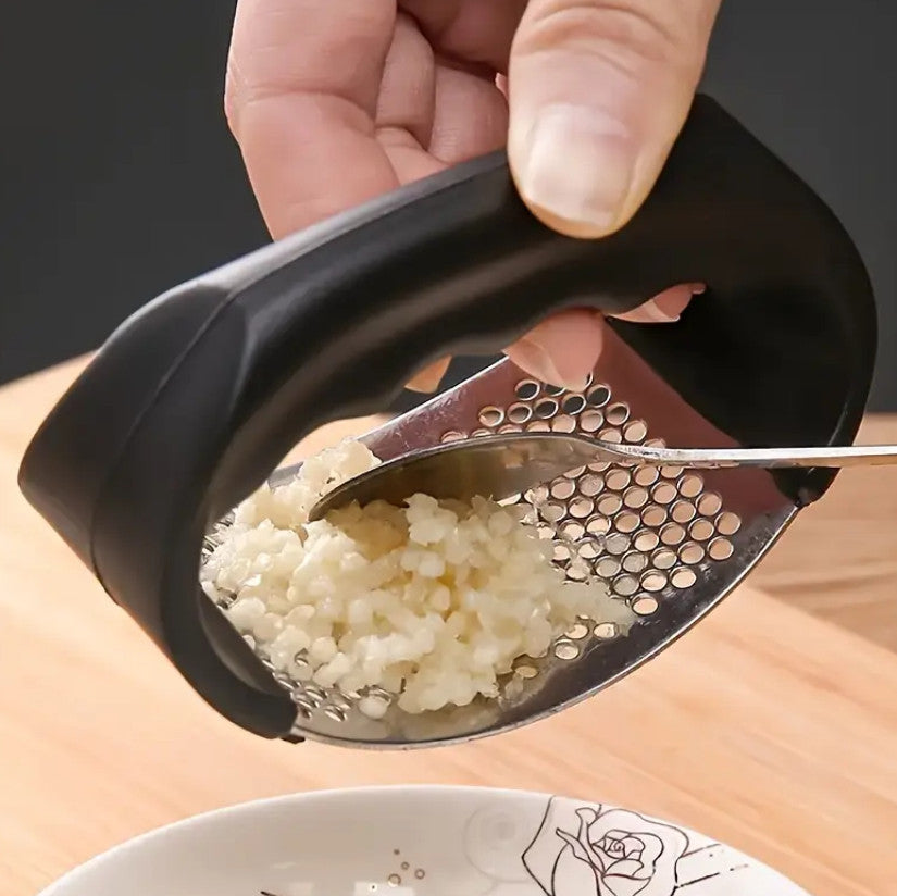 Knoblauchpresse, Edelstahl-Knoblauchpresse, Metallwippe