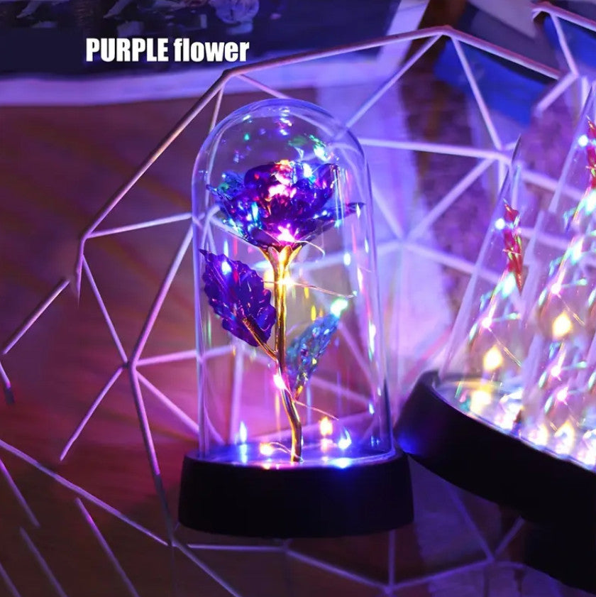 RGB bunte simulierte Goldfolie Rosen Dekoration LED Nachtlicht, Desktop und Nachttisch Rosen Dekoration Nachtlicht