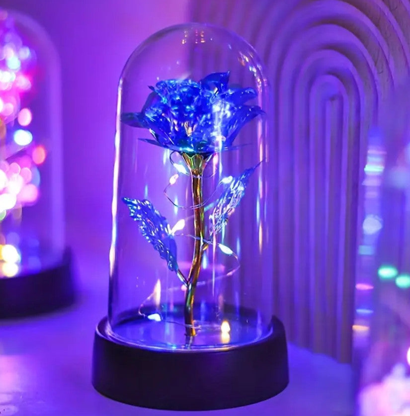 RGB bunte simulierte Goldfolie Rosen Dekoration LED Nachtlicht, Desktop und Nachttisch Rosen Dekoration Nachtlicht