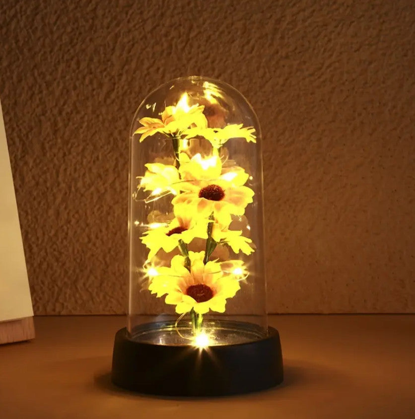 RGB bunte simulierte Goldfolie Rosen Dekoration LED Nachtlicht, Desktop und Nachttisch Rosen Dekoration Nachtlicht