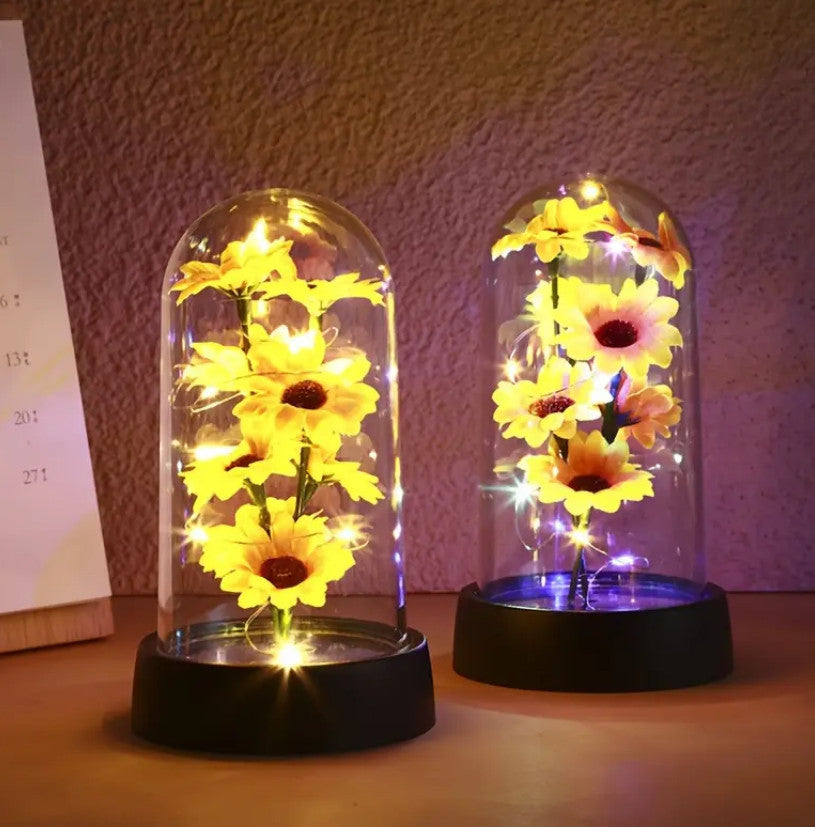 RGB bunte simulierte Goldfolie Rosen Dekoration LED Nachtlicht, Desktop und Nachttisch Rosen Dekoration Nachtlicht