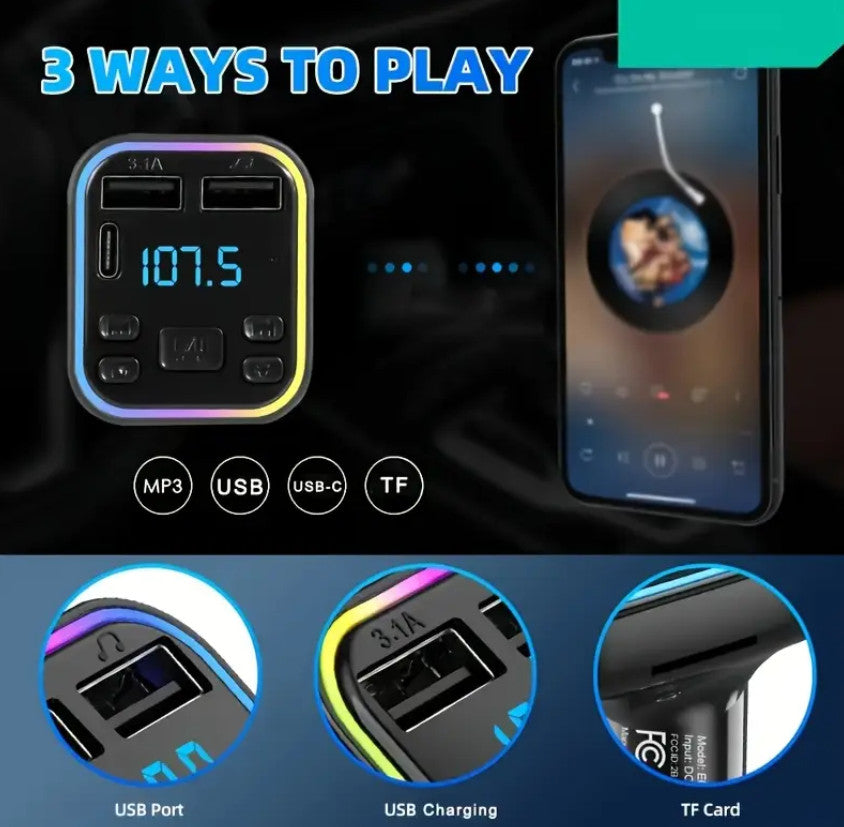 Auto MP3-Player Kabelloser FM-Transmitter Typ C USB-C