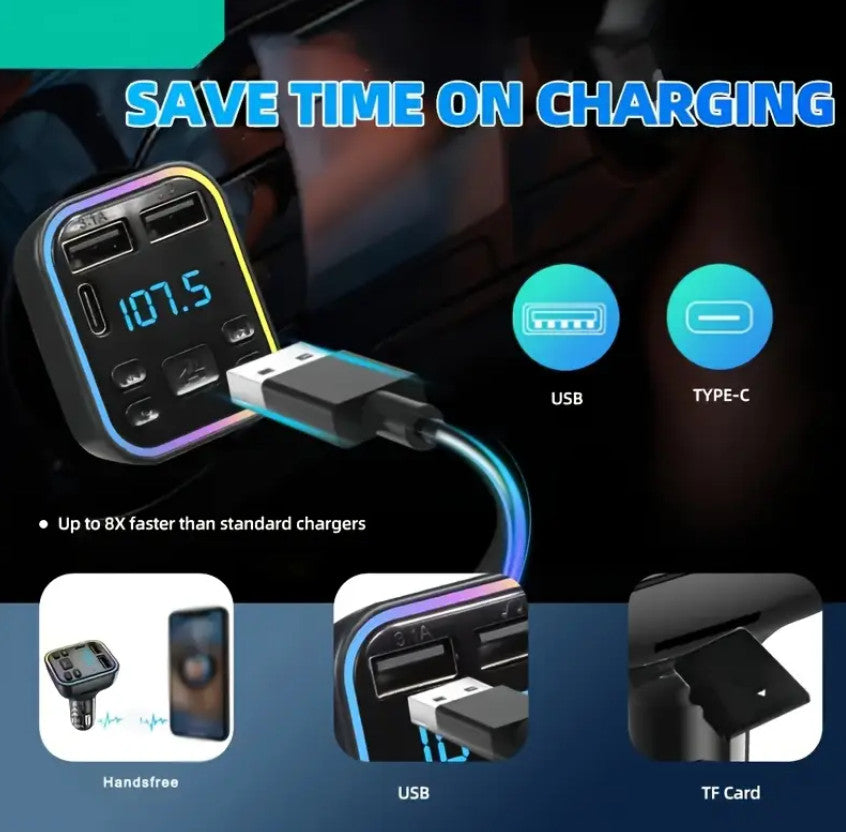 Auto MP3-Player Kabelloser FM-Transmitter Typ C USB-C