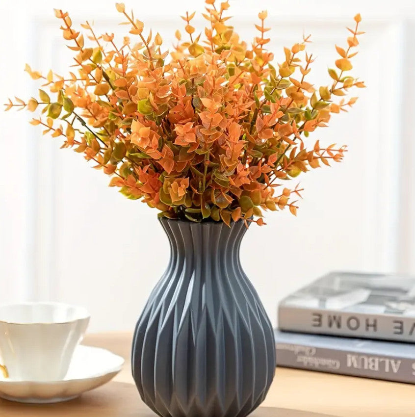 Schicke Kunstkeramikvase für Wohnzimmer & Esstisch - Grau