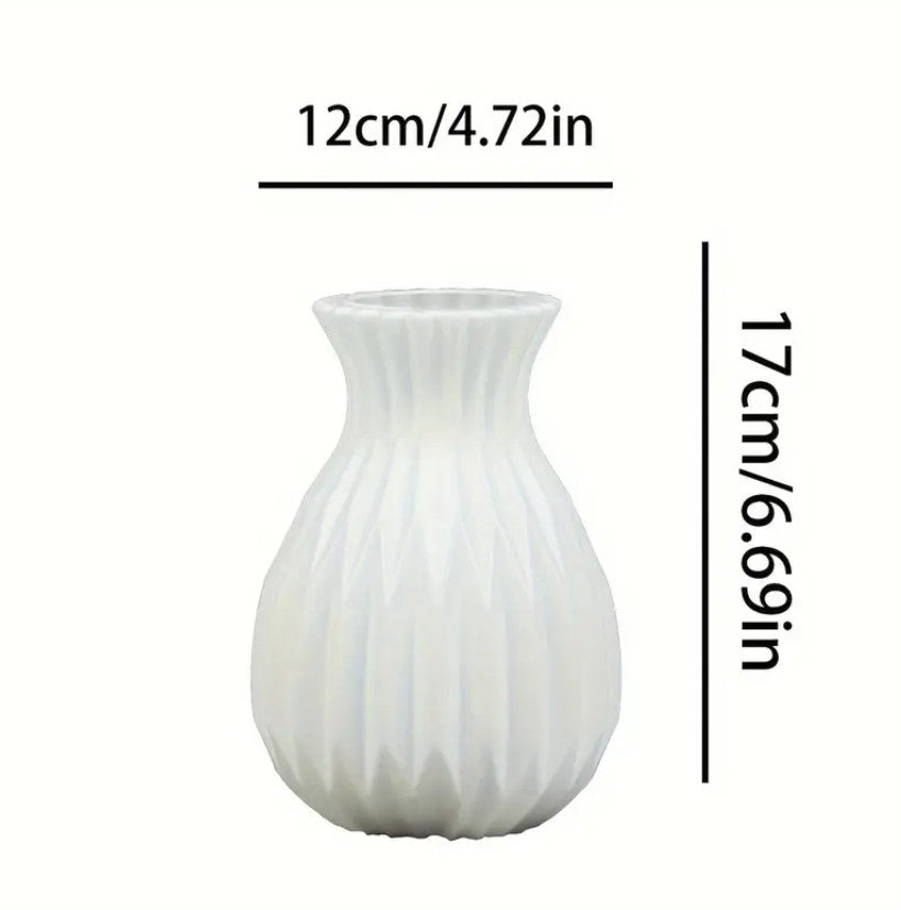 Schicke Kunstkeramikvase für Wohnzimmer & Esstisch - Grau