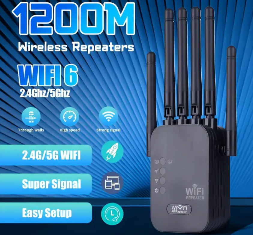 WiFi-Booster, WIFI-Extender, Schwarz- 1200Mbps