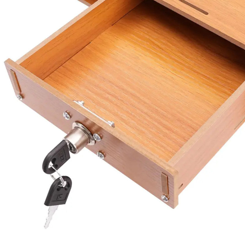 Holz-Schreibtisch-Organizer mit Schubladen Bürobedarf Computer Desktop Tischplatte
